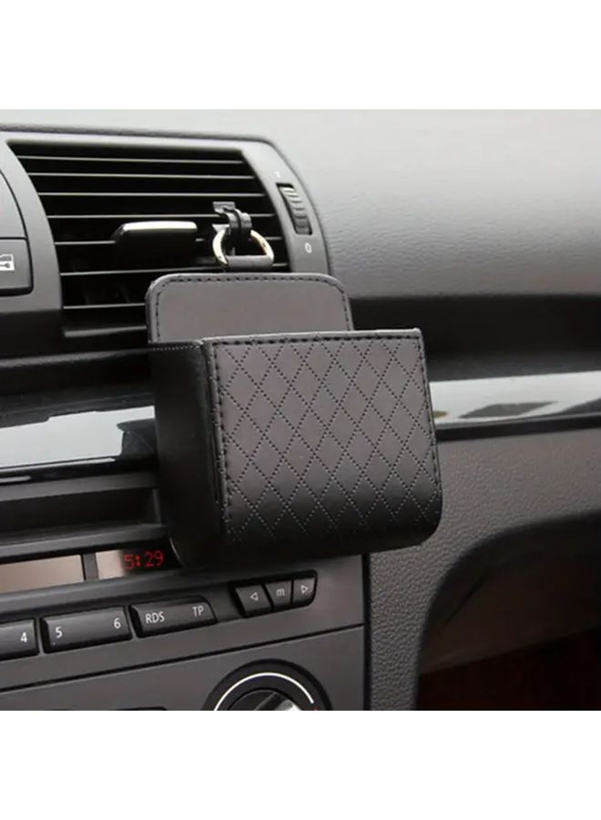 Coffee Leather Car Storage Bag Organizer Ventilated Box For Mobile Phone Accessories - Image 3