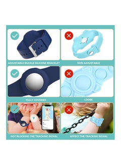 SYOSI Airtag Wristbands for Kids Soft Silicone Airtag Bracelet Lightweight Waterproof Compatible with Apple Airtag Watch for Children and Toddler 2 Pcs  - Image 5