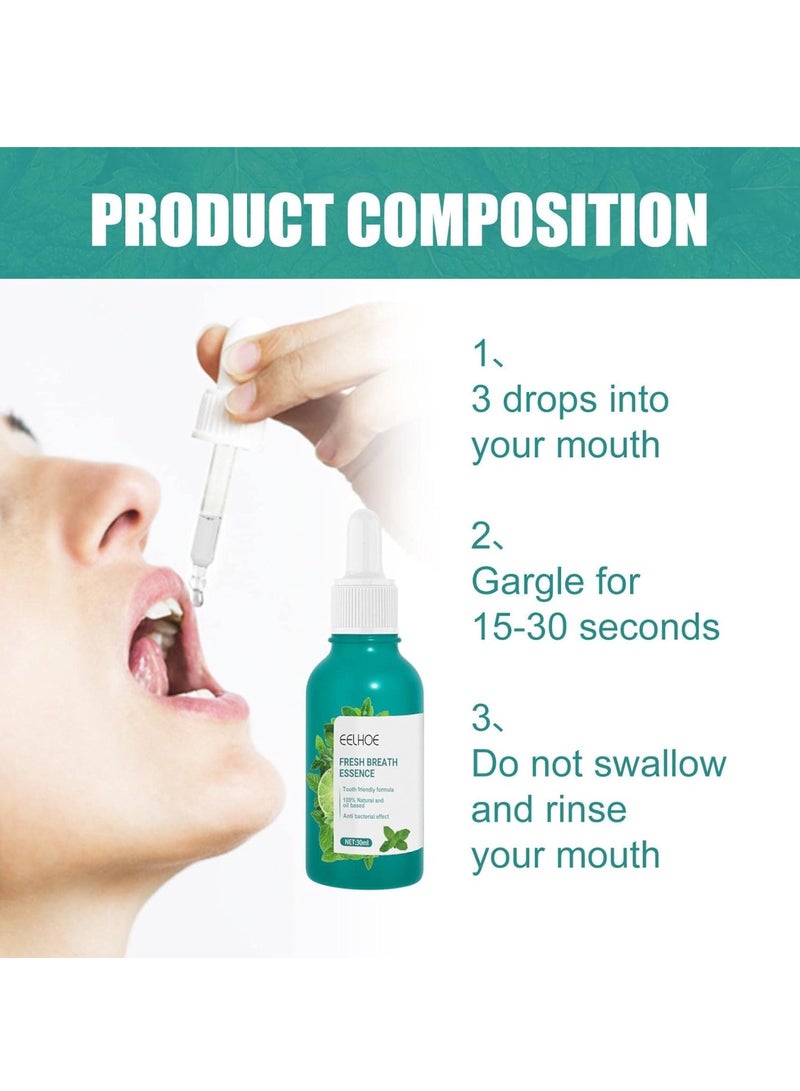 EELHOE Fresh Breath Oral Care Essence, Mint Mouth Freshener, Breathy Drops for Bad Breath, Quickly Refresh Breath, Mouth Freshener for Travel - Image 4