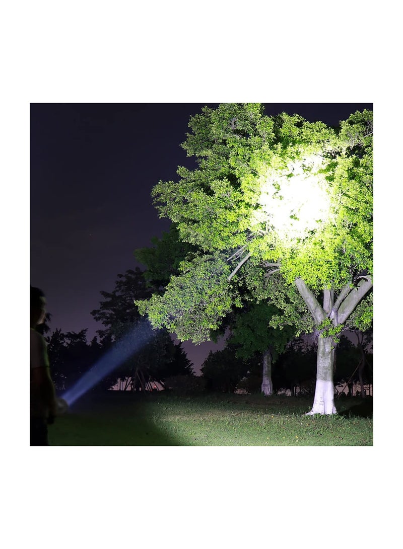 Super Bright Rechargeable LED Flashlight & Camping Lantern, Handheld Searchlight with Handle for Hunting, Hiking & Outdoor Adventures, Black - Image 2