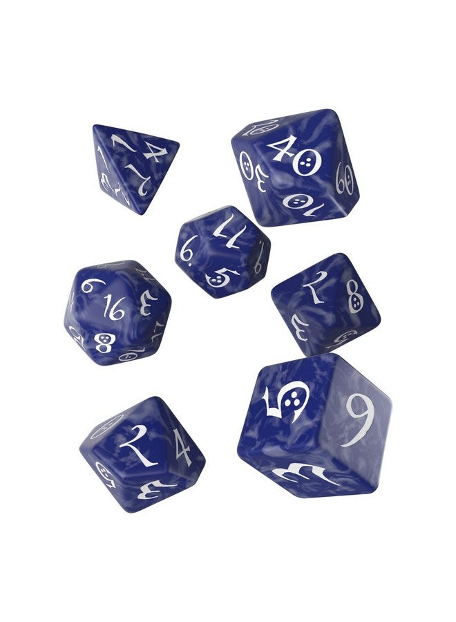 Q WORKSHOP Q-Workshop Classic RPG Cobalt & White Dice Set Blue, Large (18mm - 25mm) - Image 1