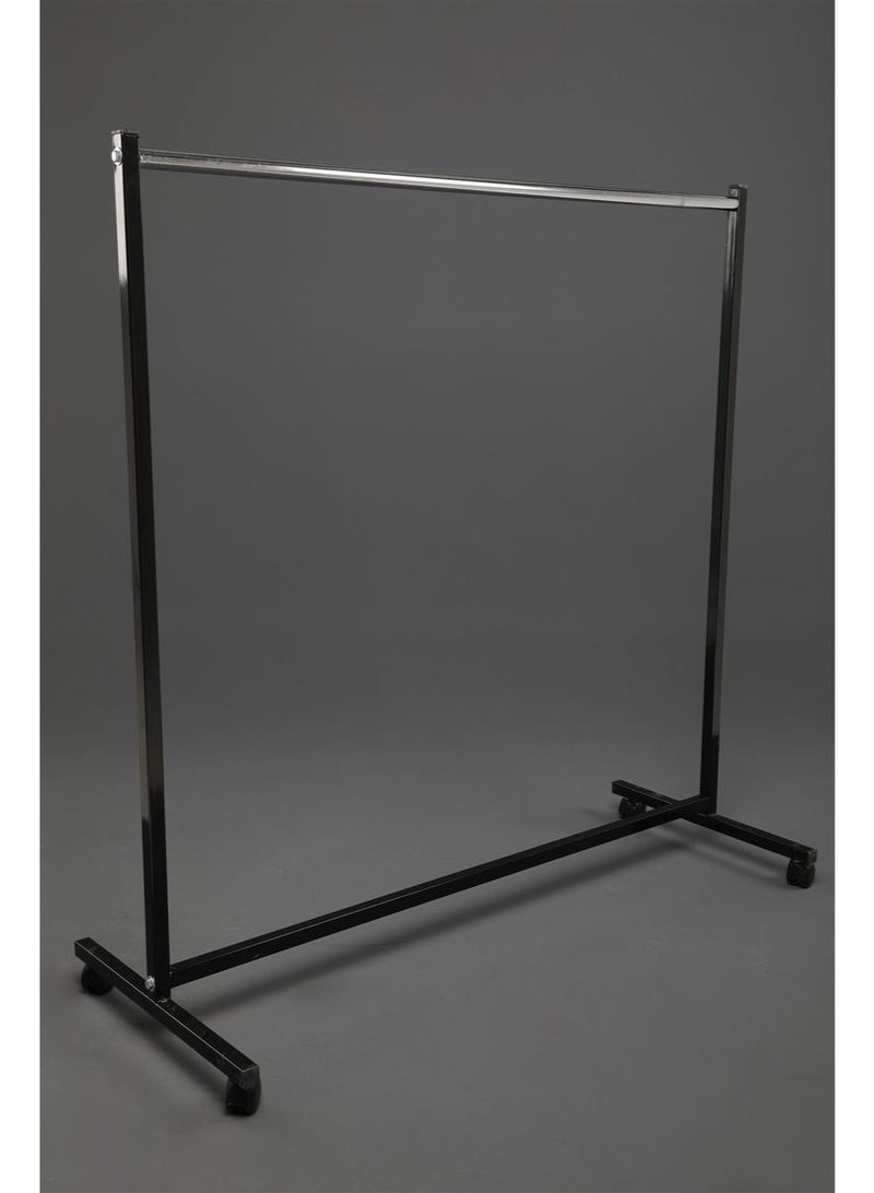 Hanger with four wheels. Material: Iron. Paint color: Black. Length: 120 cm. Height: 150 cm. - Image 2