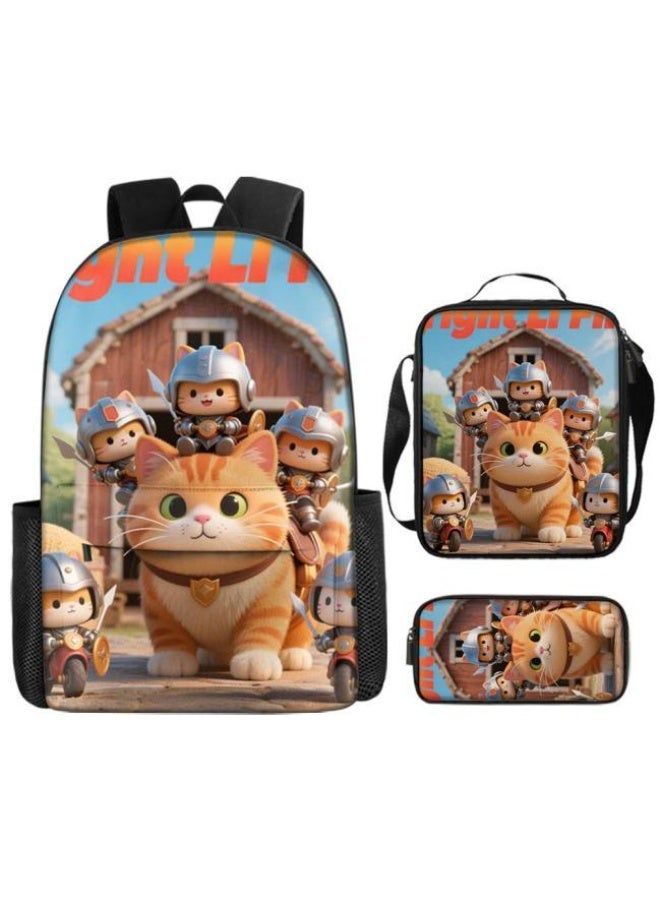 Bright Li Fire Cartoon bag three-piece set, easy to deal with various occasions (available for students, children, friends on outings, mountain climbing, schooling, etc.) | Shoulders + handbags + stationery bags | Back to school season/festival gifts - 24 - Image 2