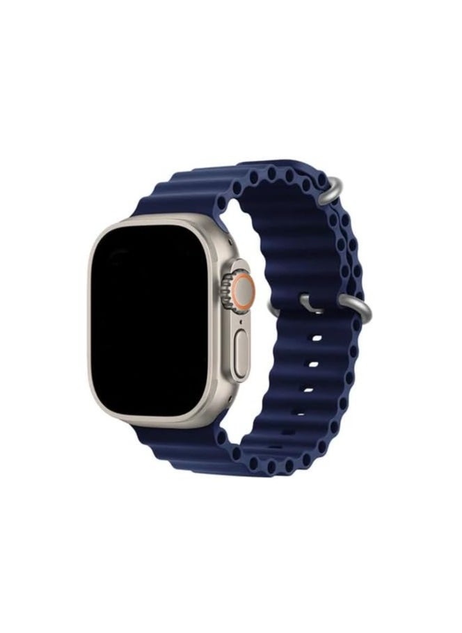 Generic Ocean Band For ultra stWatch Band 49mm 45mm 44mm 42mm 41mm 40mm 38mm Men Women, Soft Silicone Sport Band Replacement Strap for smart Watch Ultra2/Ultra Watch Series SE 9 8 7 SE 6 5 4 3 2 1 - dark blue 
