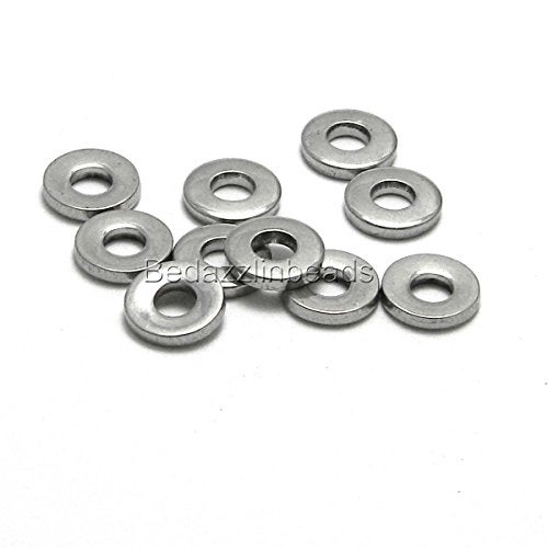 Bedazzlinbeads 20 Surgical Stainless Steel Silver 8mm Flat Round Rondelle Heishi Disc Beads - Image 4