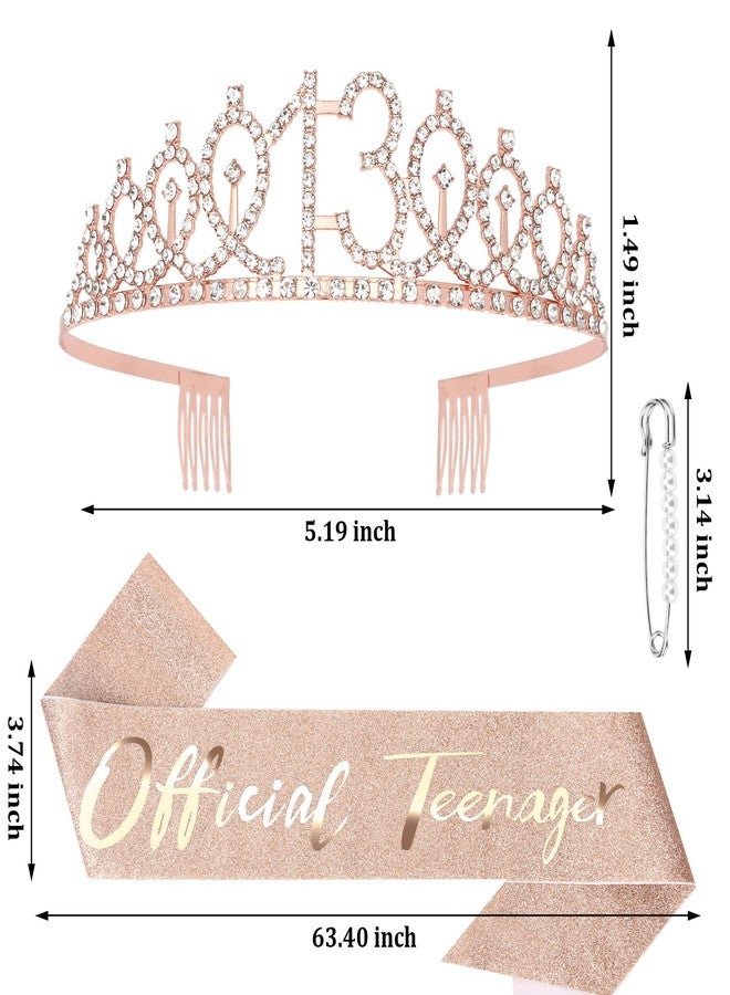 Semato 13th Birthday Decorations for Girls 13th Birthday Sash and Crown Gifts for Girls - Image 2