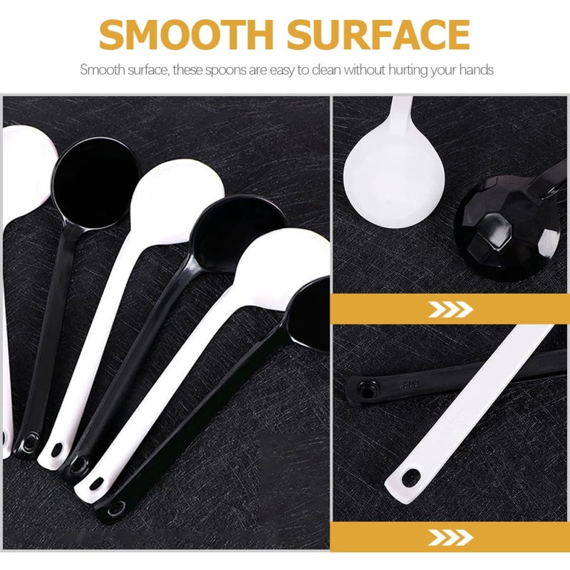 5Pcs White Turtle Shell Soup Spoons Long Handle for Hot Pot Ramen and Restaurant Use - Image 4