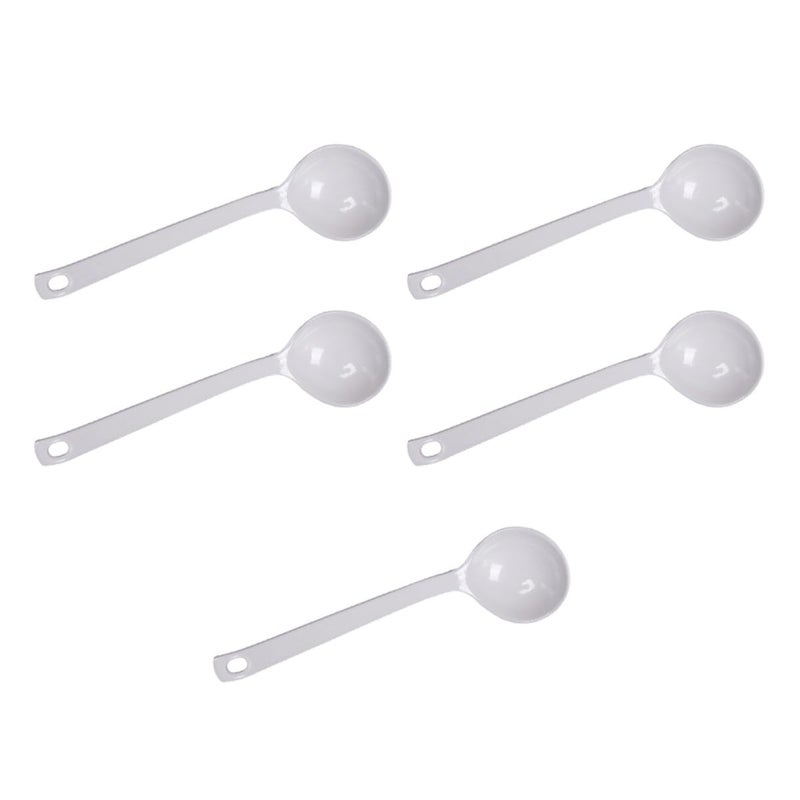 5Pcs White Turtle Shell Soup Spoons Long Handle for Hot Pot Ramen and Restaurant Use - Image 2