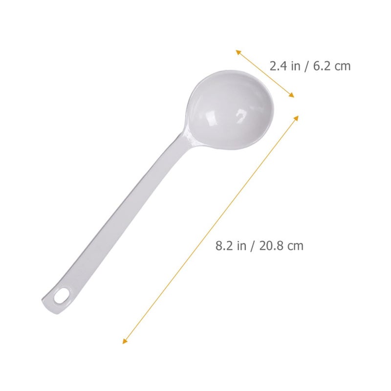 5Pcs White Turtle Shell Soup Spoons Long Handle for Hot Pot Ramen and Restaurant Use - Image 3