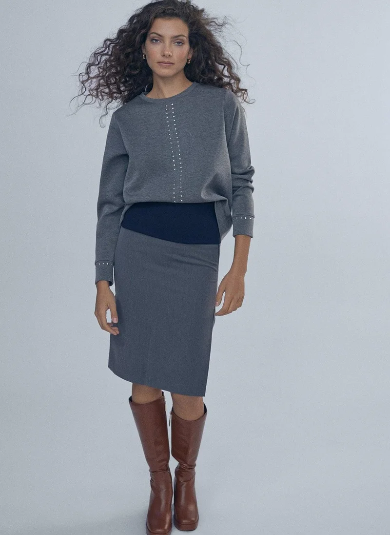 Lola Casademunt Melange studded sweatshirt