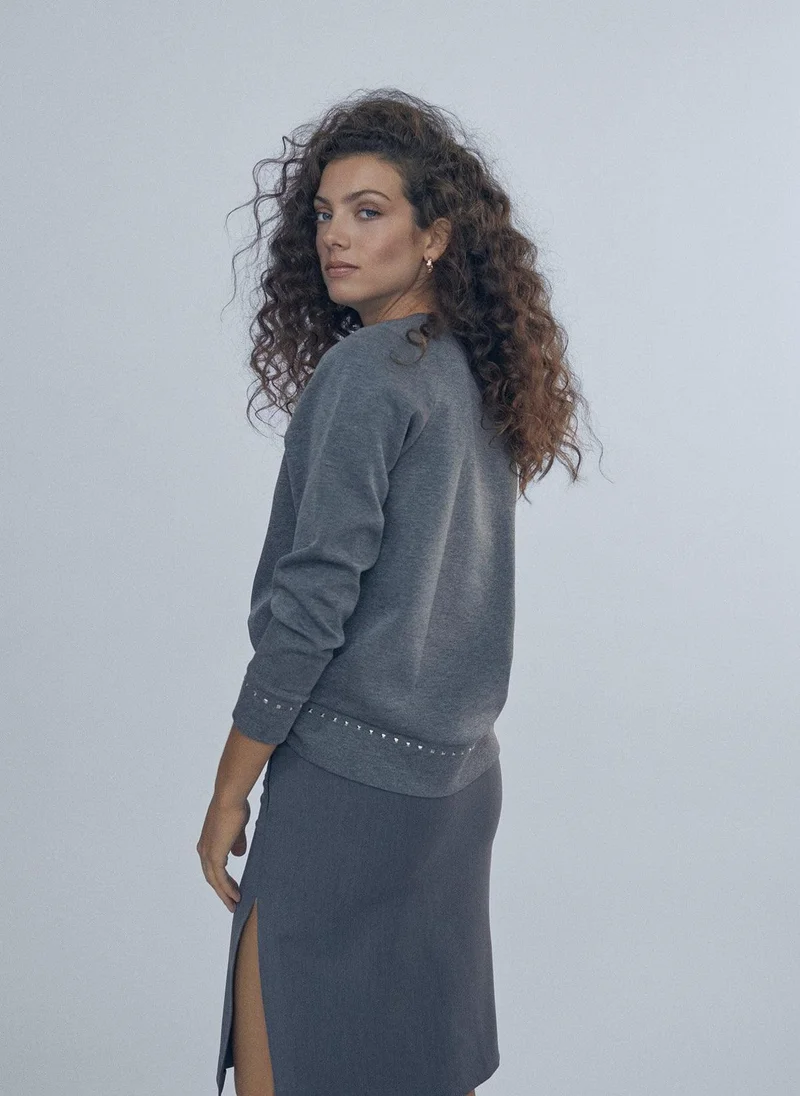 Lola Casademunt Melange studded sweatshirt