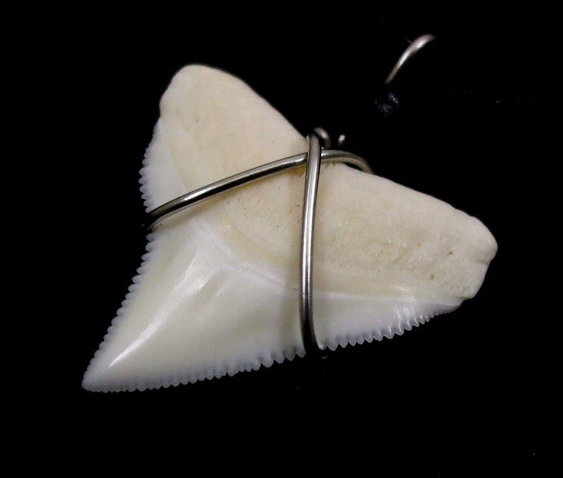 Swimmi Genuine Shark Tooth Necklace for Men, Mako Shark Tooth Necklace, Handmade Wooden Beads adjustable Cords Necklace for Women Jewelry - BA369 - Image 4