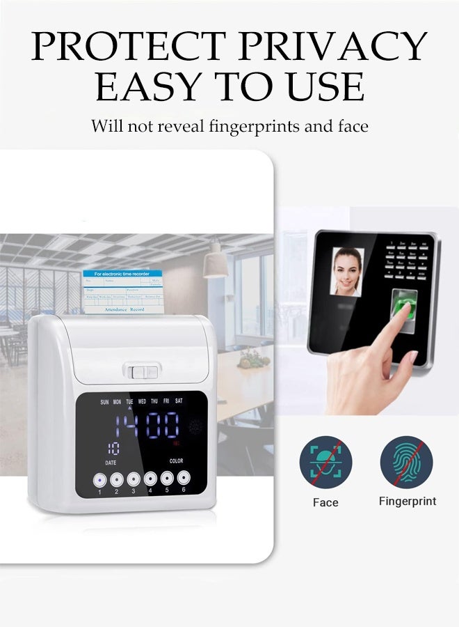 DUNISO Time Clock Bundle with 50 Time Cards,Employee Checking-in Recorder, Auto-Align Employee Time Clocks for Small Business - Image 4