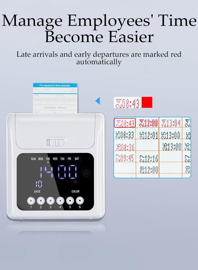 DUNISO Time Clock Bundle with 50 Time Cards,Employee Checking-in Recorder, Auto-Align Employee Time Clocks for Small Business - Image 3