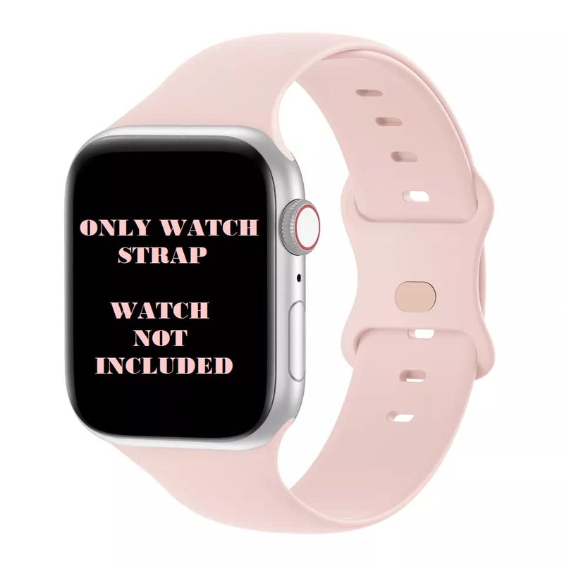 PEFKO PSS04 Double Loop Soft Silicone Watch Straps Compatible With Apple iWatch Band For Apple Watch Series 8/7/6/5/4/3/2/1/SE (38MM 40MM 41MM, PINK) - Image 3