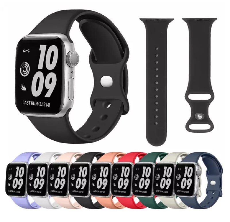 PEFKO PSS04 Double Loop Soft Silicone Watch Straps Compatible With Apple iWatch Band For Apple Watch Series 8/7/6/5/4/3/2/1/SE (38MM 40MM 41MM, PINK) - Image 5