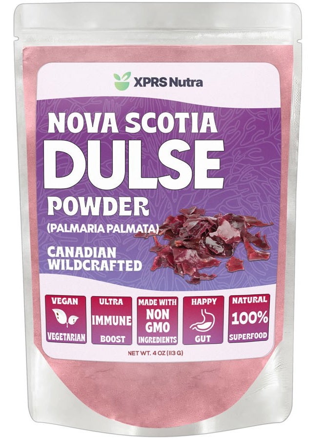 XPRS Nutra Dulse Powder (Palmaria Palmata) - Canadian Wildcrafted Nova Scotia Dulse Powder for Thyroid and Bones - Vegan Friendly Atlantic Dulse Powder (4 Ounce) - Image 1