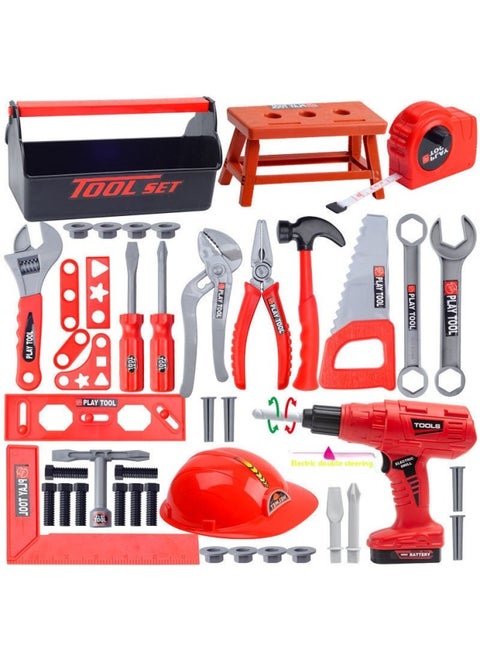 Wawa Home Area Material Layout Small Class Kindergarten Middle Class Children's Toolbox Suit Boy Screwdriver Toy-Color:Storage Box 43 Pieces Flashlight Bricks-Specification:Standard