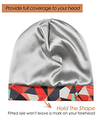 FocusCare Satin Sleep CapSilk Lined Extra Large Black Women Natural Hair Bed Bonnet - Image 5