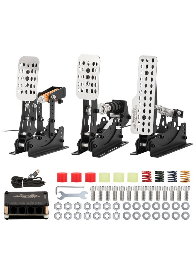 Generic Racing Simulator Pedal Weighing Pressure Sensor Game Direct Drive Steering Wheel Domestic HE Hydraulic Pedal-Product Color:Black - 1 Hydraulic Rod  - Image 2