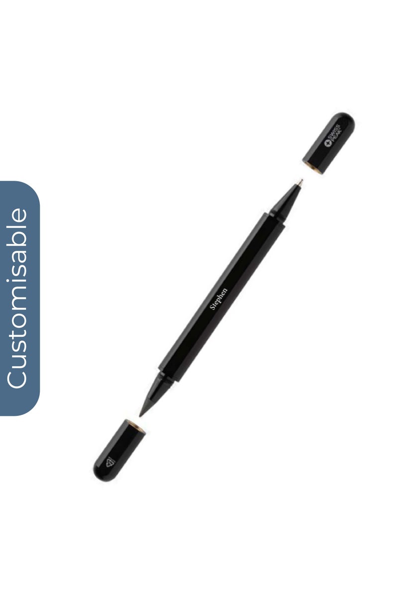 SWISS PEAK Personalised Swiss Peak® Storm RCS Recycled Aluminum Dual Tip Pen - Black - Image 1