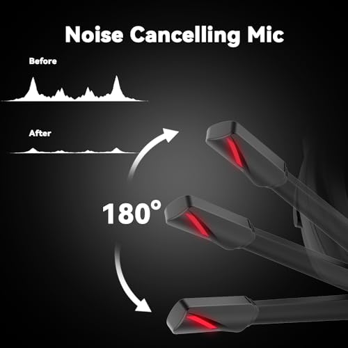 Jimonyer Gaming Headset with Microphone, 7.1 Surround Sound and Noise Canceling Over Ear Headphones for PC/PS4/PS5/Xbox Series/Switch, RGB Light and Soft Imitation Protein Earmuffs(Black) - Image 4