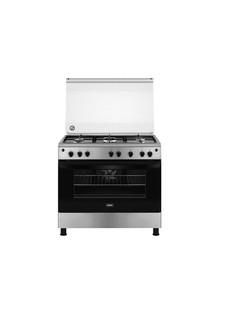 ZANUSSI - Zanussi SteelMax 5-burner cooker with gas oven and hob ZCG923A6XA - Image 1