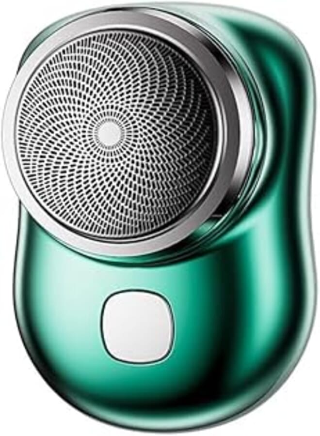 Portable Mini Electric Shaver Pocket Size Rechargeable Mini Electric Shaver Low Noise Easy One-Button Use for Home Car Travel - Unisex (Green)