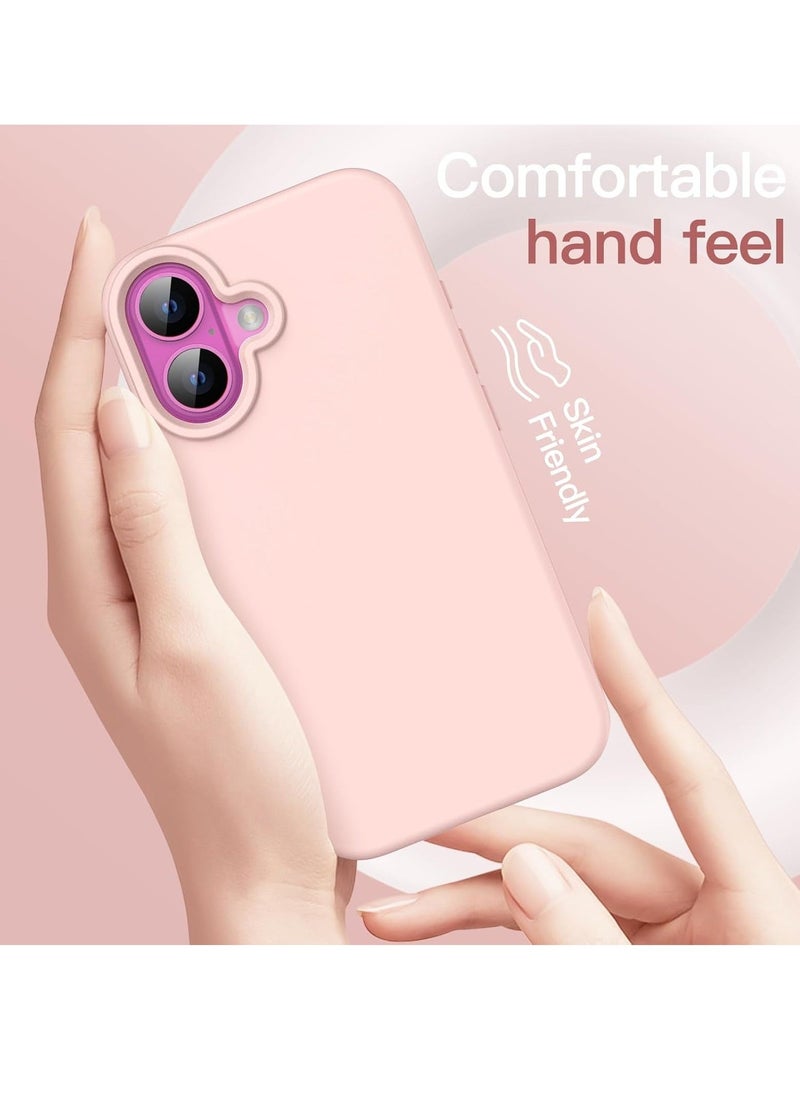 JAJEEK "Liquid Silicone Case for iPhone 16 (6.1-Inch) – Soft Touch, Anti-Scratch, Shockproof Cover with Microfiber Lining (Light Pink)" - Image 2