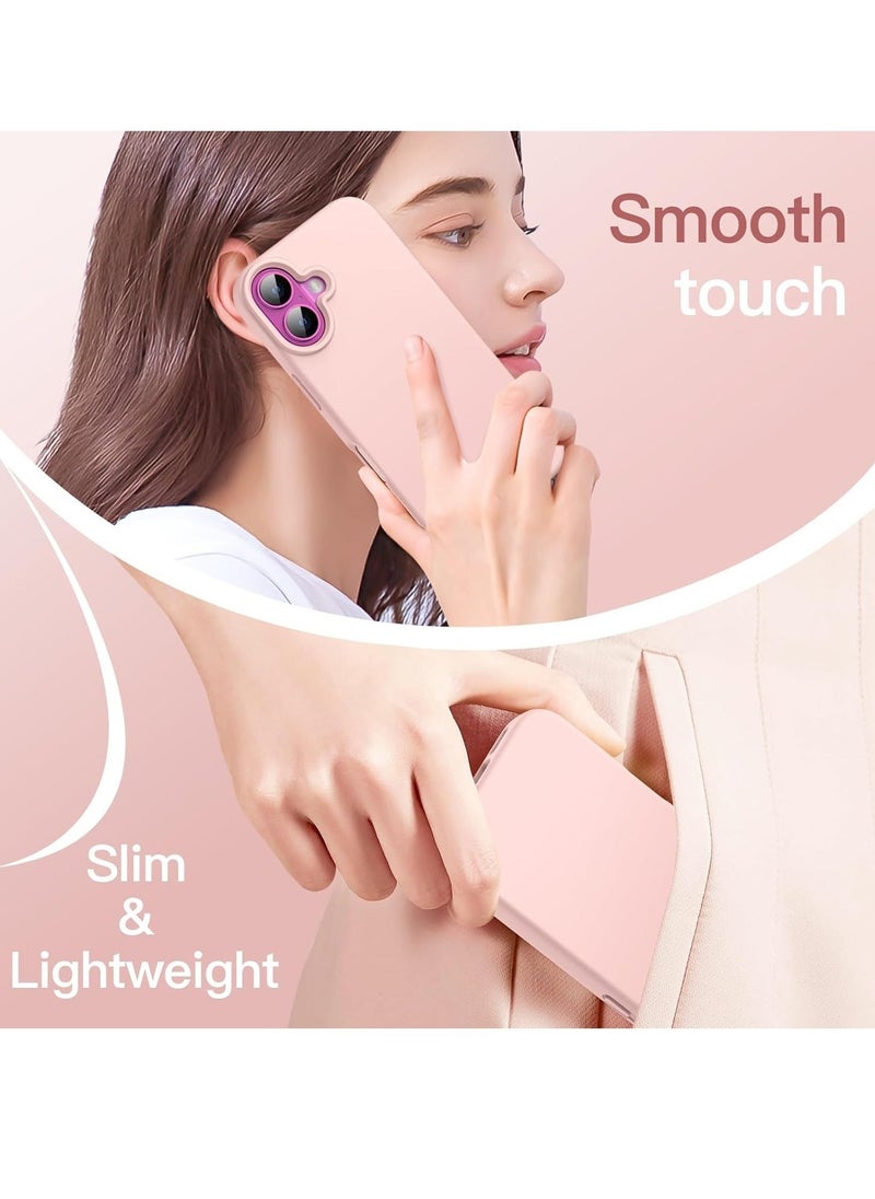 JAJEEK "Liquid Silicone Case for iPhone 16 (6.1-Inch) – Soft Touch, Anti-Scratch, Shockproof Cover with Microfiber Lining (Light Pink)" - Image 4