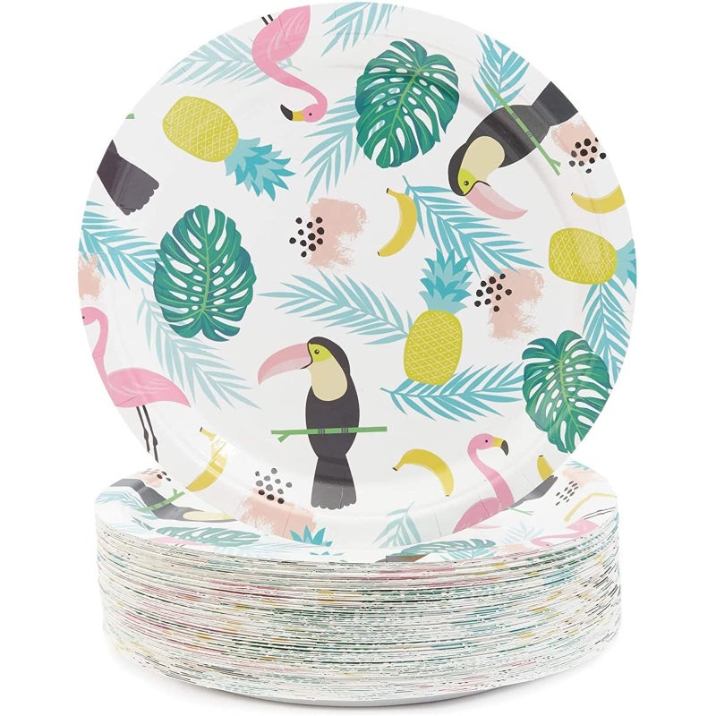 Sparkle and Bash Sparkle and Bash Paper Tropical Party Paper Plates Pack of 80 9 Inches 