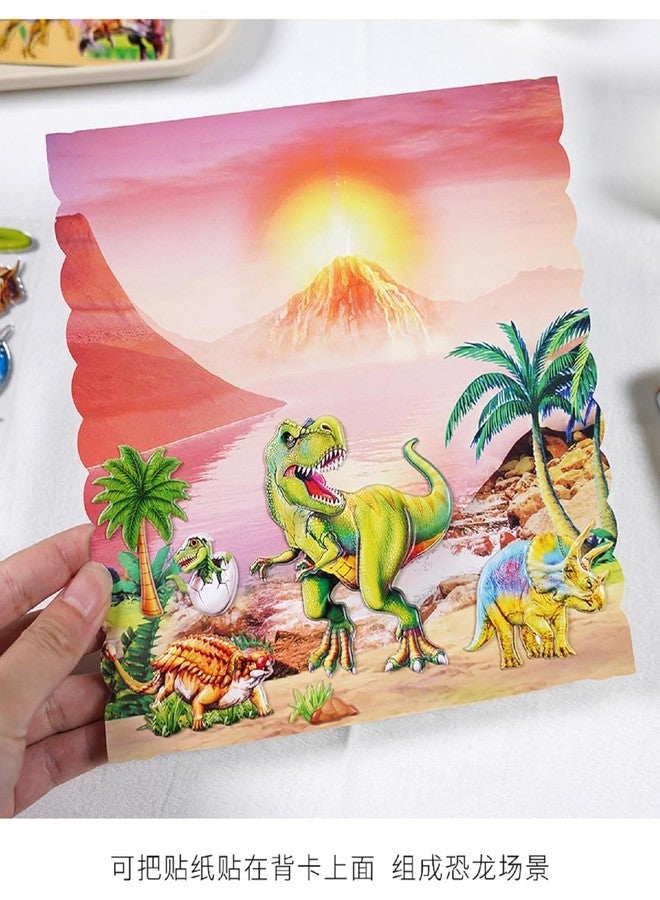 DEOXY 3D Puffy Sticker Pack of 2 Sheets Assorted Dinosaur, 108pcs Reusable Envelope Seal Stickers, Multicolor, Fantasy, Floral, Geometric, Cartoon, Irregular Shapes, Indoor Use - Image 3