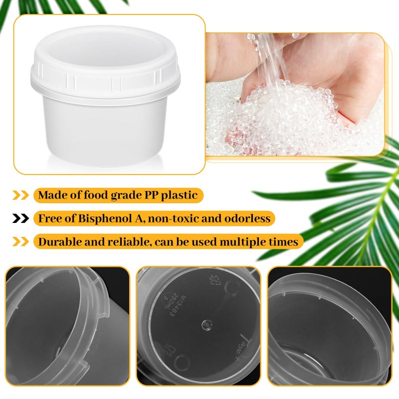 ISUSSER 10 Pack 8oz Reusable Small Plastic Containers with Screw Lids, Small Food Storage Freezer Containers, Deli Containers Stackable Food Storage Jars, Sauce Condiment Jars Lunch Box Accessories - Image 3