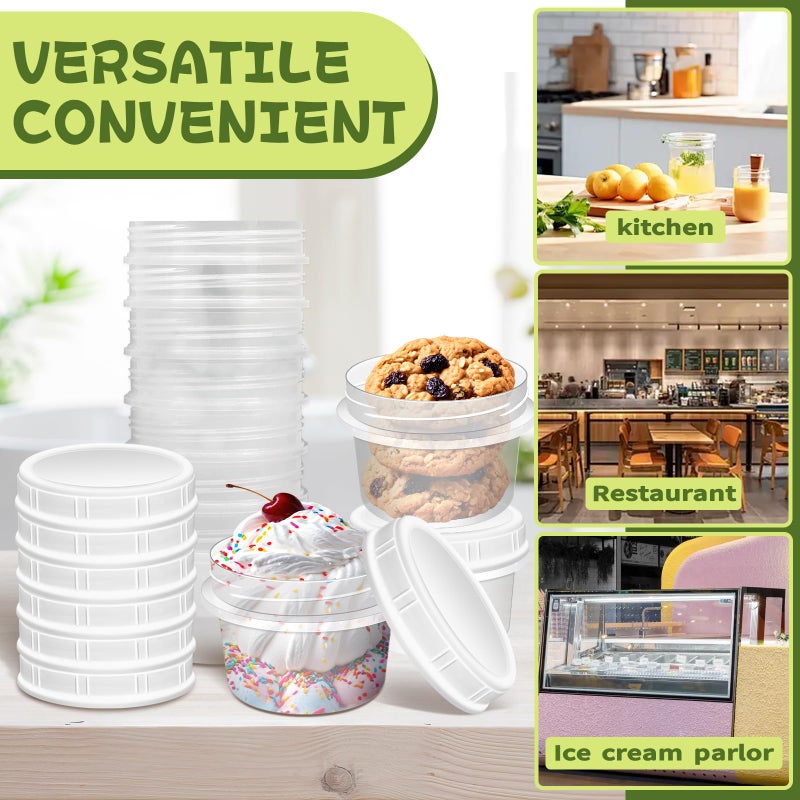 ISUSSER 10 Pack 8oz Reusable Small Plastic Containers with Screw Lids, Small Food Storage Freezer Containers, Deli Containers Stackable Food Storage Jars, Sauce Condiment Jars Lunch Box Accessories - Image 5