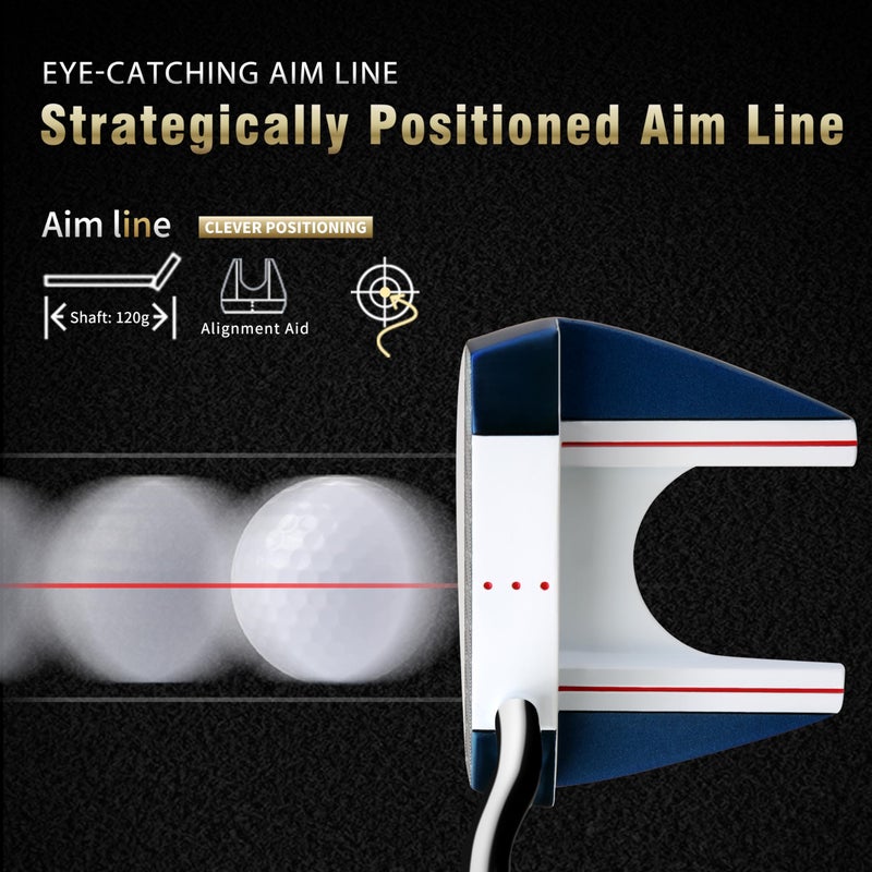 PGM TUG024 CNCâ€‘Milled Lowâ€‘CG Golf Putter with Alignment Line & Oversized Grip â€“ Tungsten Counterweight, Stainless Shaft, Menâ€™s Rightâ€‘Handed - Image 2