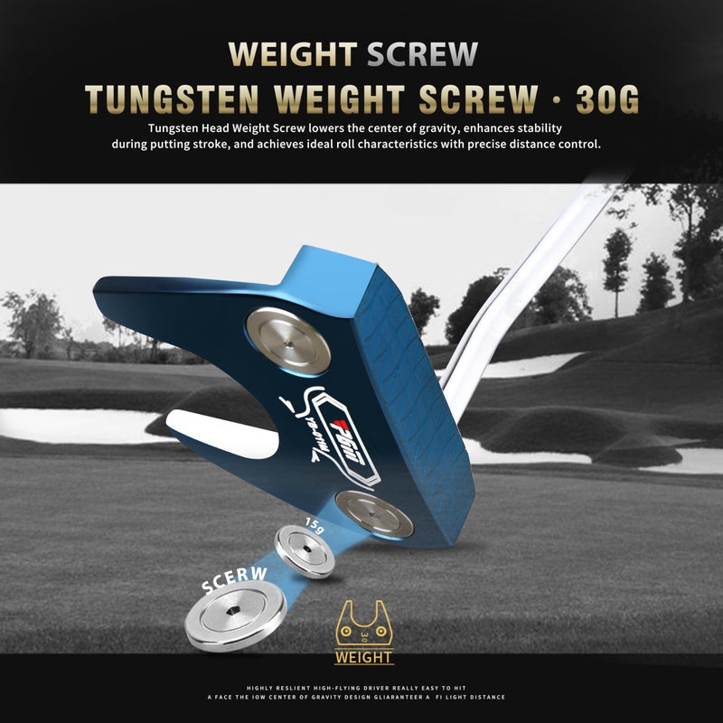 PGM TUG024 CNCâ€‘Milled Lowâ€‘CG Golf Putter with Alignment Line & Oversized Grip â€“ Tungsten Counterweight, Stainless Shaft, Menâ€™s Rightâ€‘Handed - Image 5