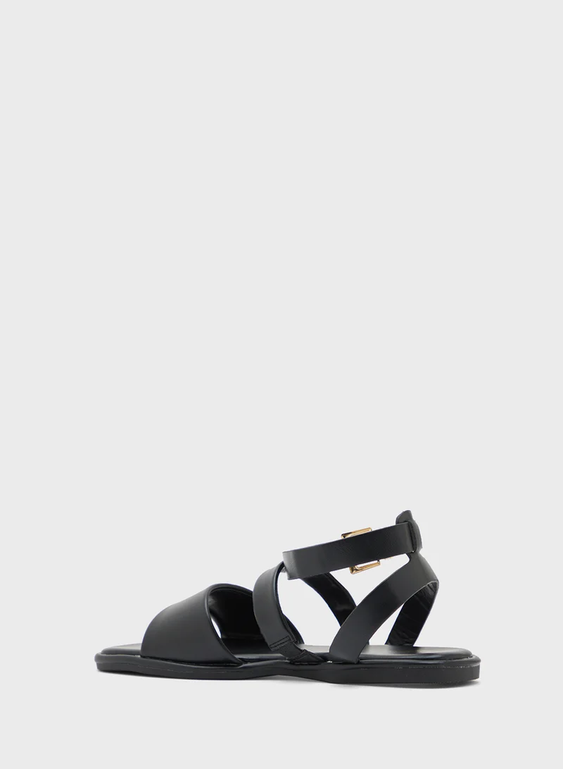 Ginger Strappy Ankle Strap Flat Sandal