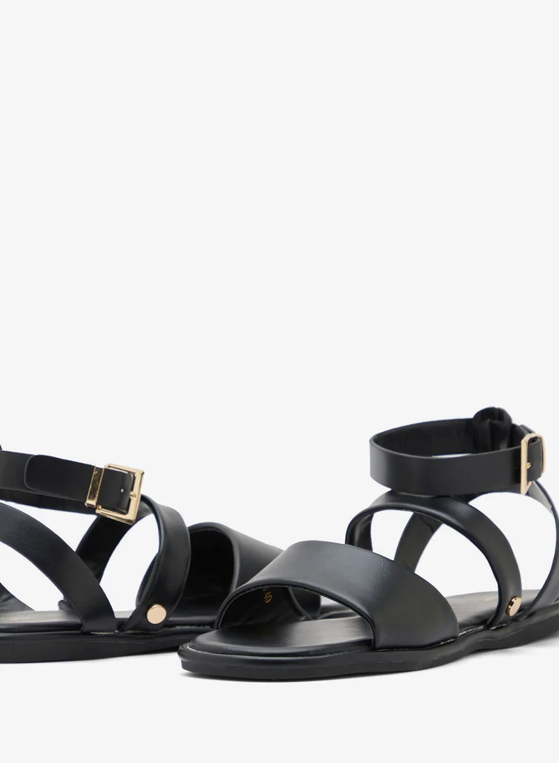 Ginger Strappy Ankle Strap Flat Sandal