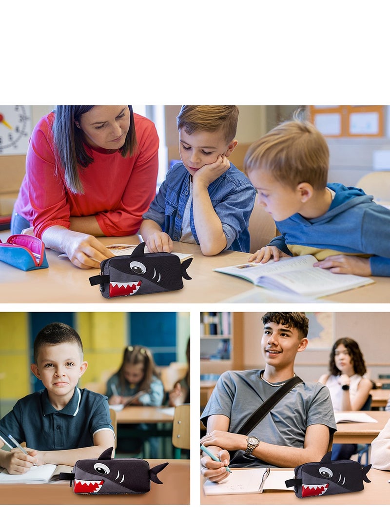 Nohoo Kids Pencil Case / Colour Bag Shark - Grey - Image 5