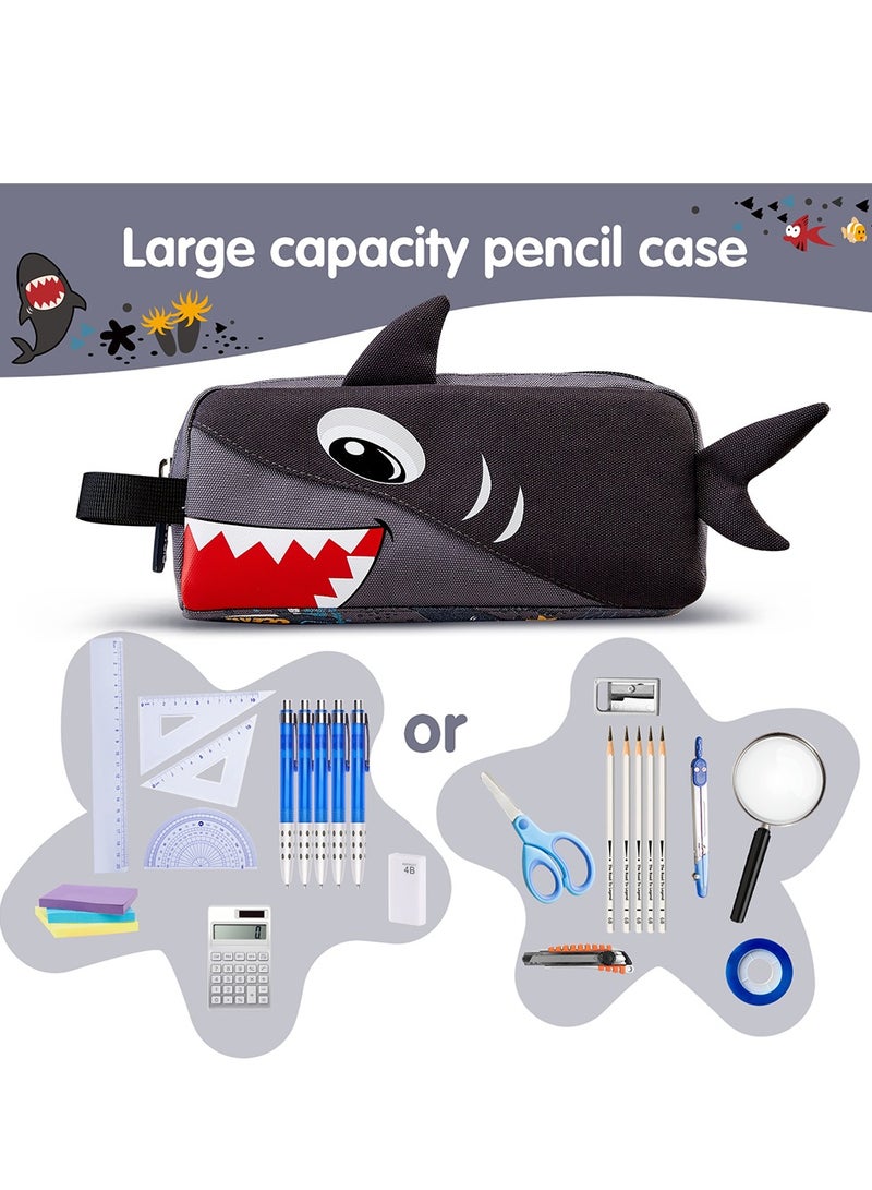 Nohoo Kids Pencil Case / Colour Bag Shark - Grey - Image 2