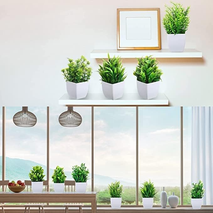 Dekorly Artificial Potted Plants, Artificial Plastic Eucalyptus Plants Small Indoor Potted Houseplants, Small Faux Plants for Home Decor Bathroom Office Farmhouse (Set 0F 16) - Image 4