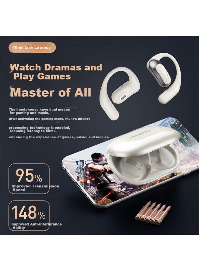 Newmine Ly56 Bluetooth Earphone Open Ear Bone Conduction Concept Wireless Sports Running Noise Cancelling Earphone With Long Battery Life High Sound Quality For Huawei Xiaomi Apple Black - Image 5