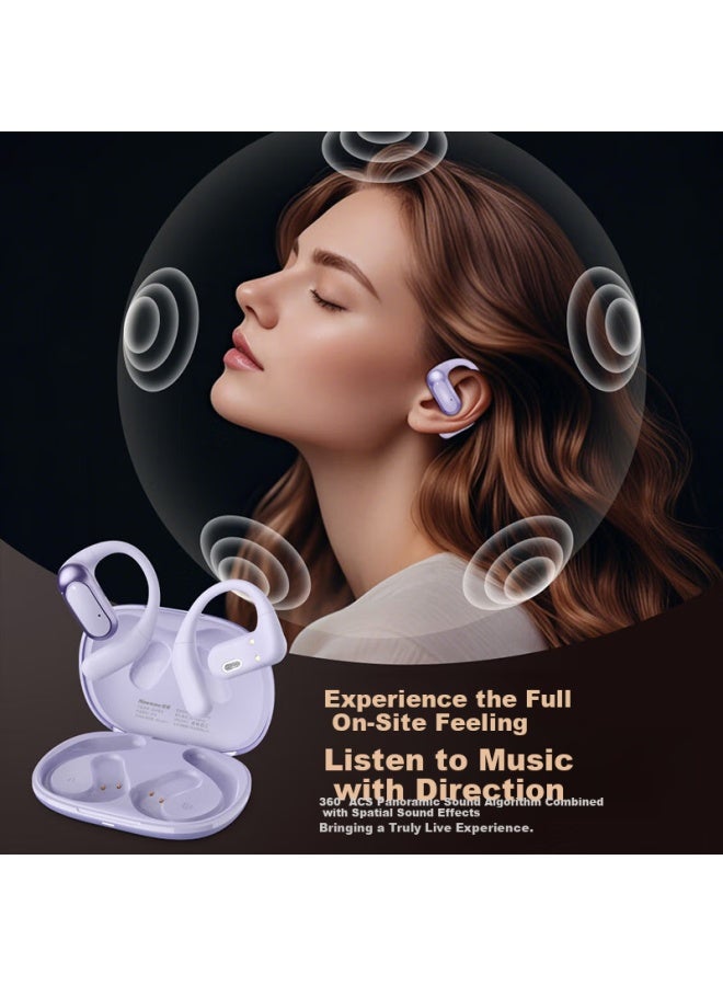 Newmine Ly56 Bluetooth Earphone Open Ear Bone Conduction Concept Wireless Sports Running Noise Cancelling Earphone With Long Battery Life High Sound Quality For Huawei Xiaomi Apple Black - Image 2