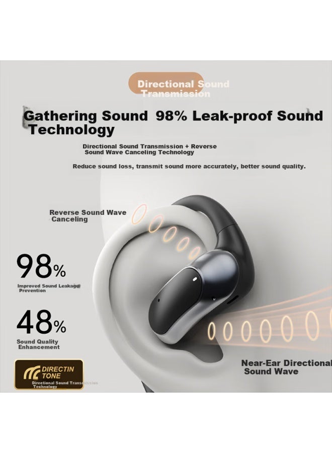 Newmine Ly56 Bluetooth Earphone Open Ear Bone Conduction Concept Wireless Sports Running Noise Cancelling Earphone With Long Battery Life High Sound Quality For Huawei Xiaomi Apple Black - Image 4