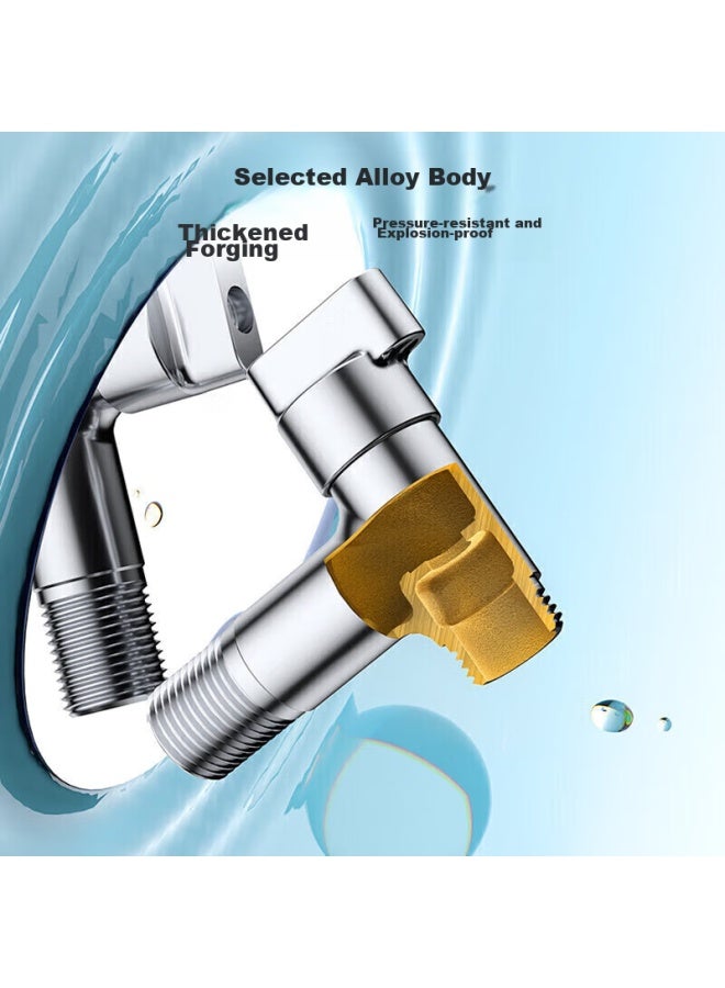 Jomoo Washing Machine Quick-open Faucet, Copper Alloy Chrome-plated, 1/2 Inch Quick Connect, Automatic Water Stop, Built-in Water Stop Device, Angle Valve, 74093 - Image 3