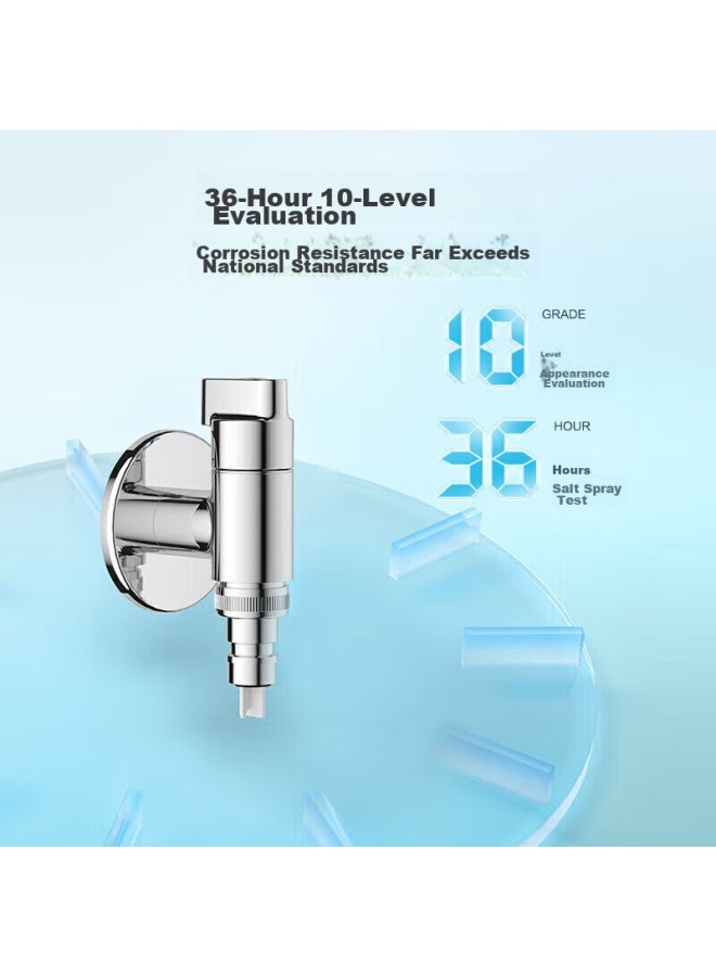 Jomoo Washing Machine Quick-open Faucet, Copper Alloy Chrome-plated, 1/2 Inch Quick Connect, Automatic Water Stop, Built-in Water Stop Device, Angle Valve, 74093 - Image 4