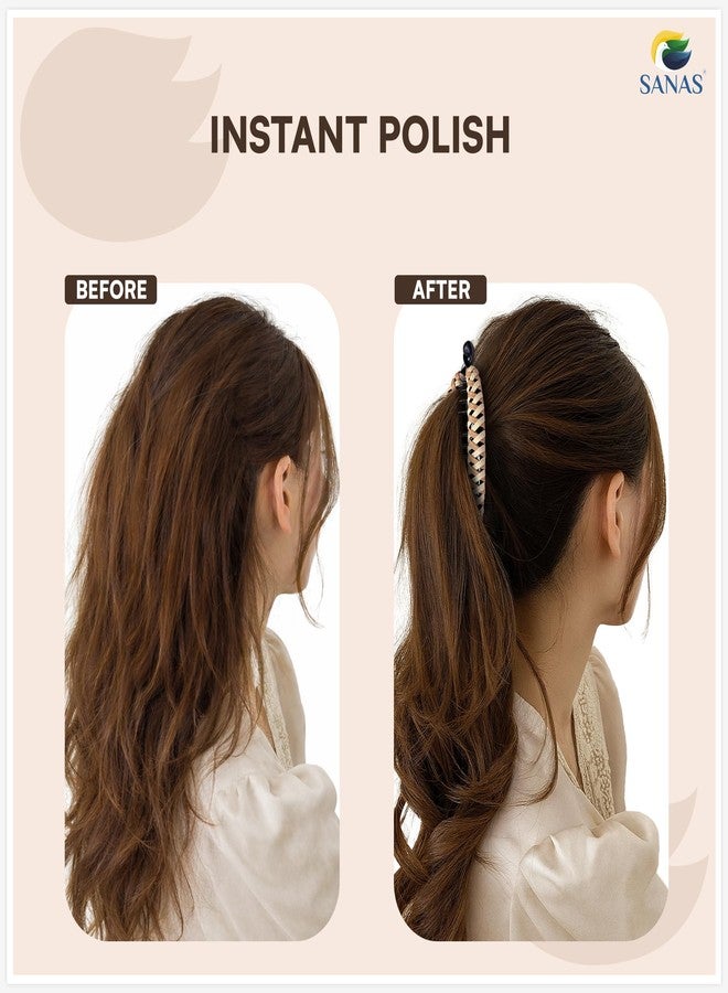 ساناس مشابك شعر ساناس الموزية (قطعتان) مشابك شعر مسطحة للنساء، مشابك شعر على شكل ذيل السمكة للشعر الكثيف، مشابك لتصفيف الشعر، إكسسوارات أزياء (قطعتان) (بني غامق وبني فاتح) - Image 2
