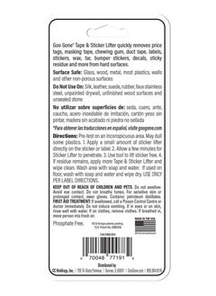 Goo Gone Tape and Sticker Lifter 2oz - Removes Stickers, Tape, Labels, Decals, Price Tags and Gum From Hard Surfaces - pzsku/Z651C55E75F7297333250Z/45/_/1736769056/74f7b146-0d9d-4e3f-84af-641dd5c54025