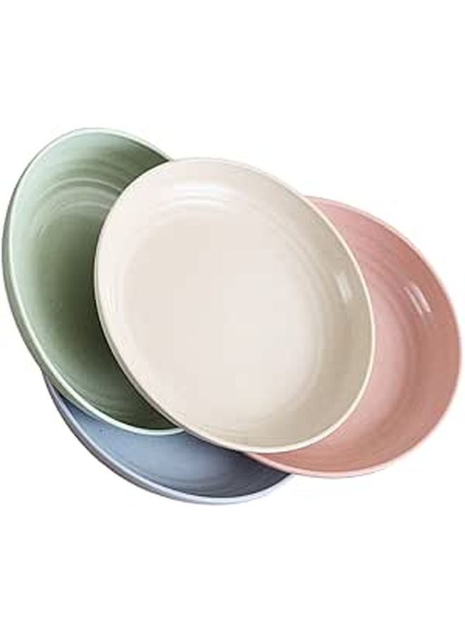 Wheat Stalk Dinner Plates 23cm Round 4 Piece Set Sturdy For Home Dining And Outdoor Camping - Image 1