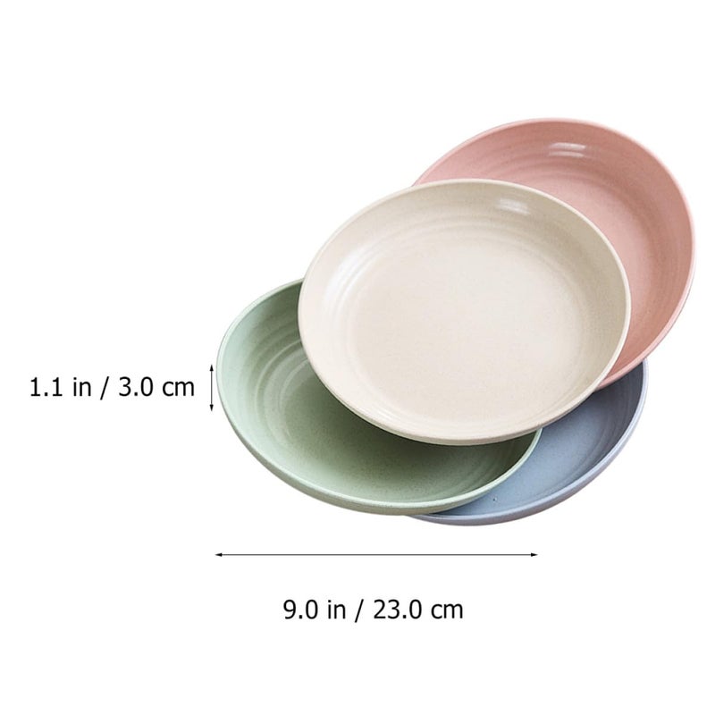 Wheat Stalk Dinner Plates 23cm Round 4 Piece Set Sturdy For Home Dining And Outdoor Camping - Image 3